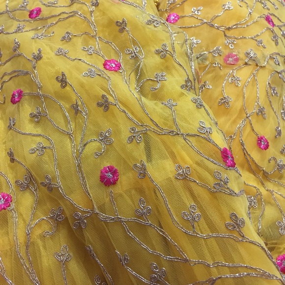 Lehenga in Yellow and Pink - Picture 2 of 16